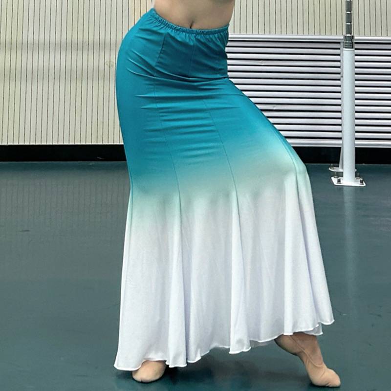 Lake blue and white, eight 360-degree skirts